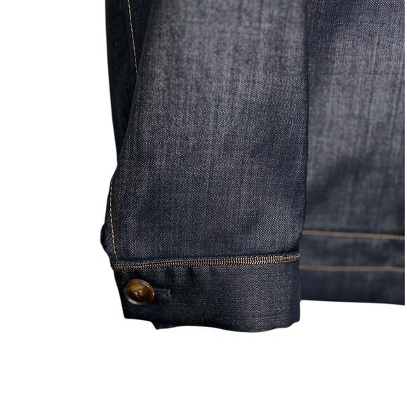 Lafayette 148 Esmeralda Dark Blue Denim Jacket Wool Lyocell Patch Pockets Small - Picture 4 of 9